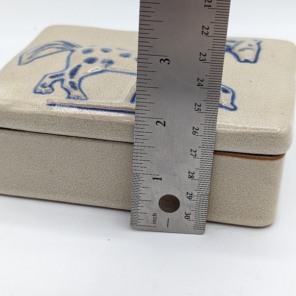 Museum of American Folk Art Blue Carousel Horse Ceramic Trinket Box - Picture 8 of 8